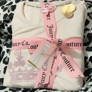 Juicy Couture Cream Pajama Set with Pink Accents